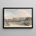 the Colosseum from Caelius Hill with the Arch of Constantine and a view of the Forum, Rome - Carlo Labruzzi — framed artwork on a wall