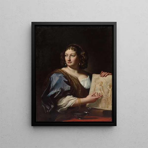 Portrait of Francesca Gommi Maratti - Carlo Maratti — framed artwork on a wall
