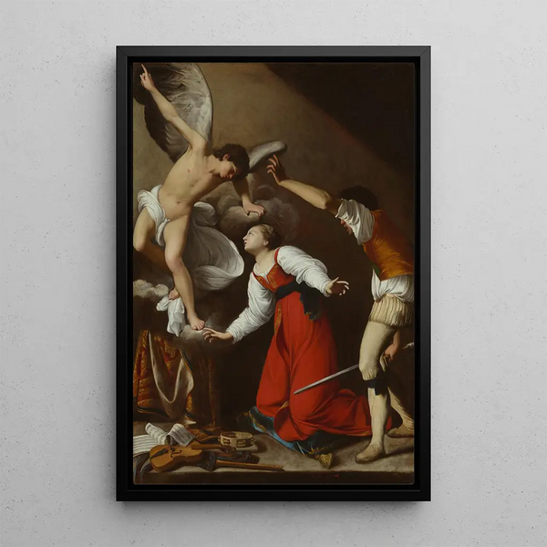 The Martyrdom of Saint Cecilia - Carlo Saraceni — framed artwork on a wall