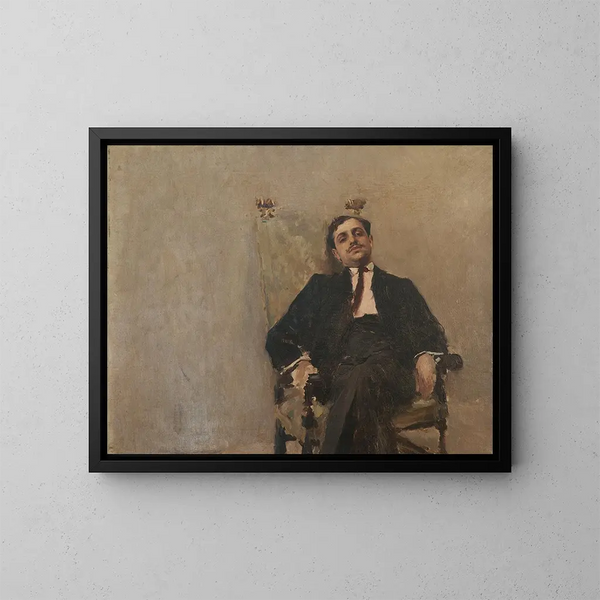 Portrait of M. Juan Carlos Muñoz - Carlos Federico Sáez — framed artwork on a wall