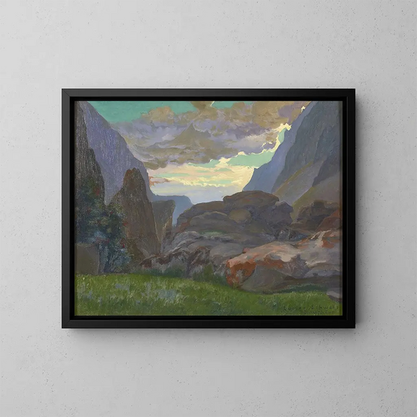 Landschap van de Dauphiné - Carlos Schwabe — ingelijst kunstwerk aan de muur
