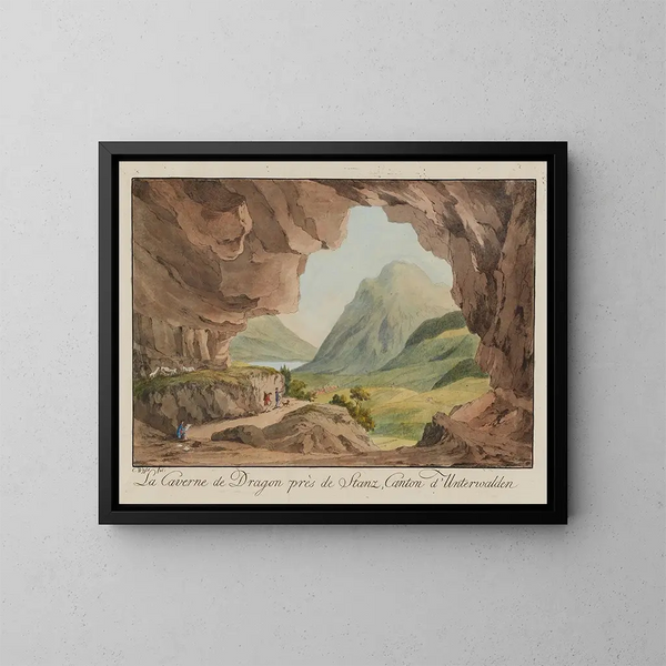 The dragon's cave near Stanz, canton of Unterwald - Caspar Leontius Wyss — framed artwork on a wall