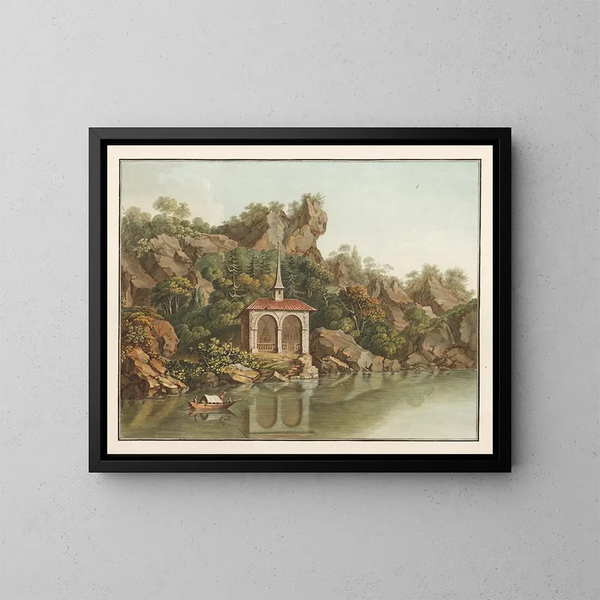 Kapel van Guillaume Tell op het Vierkantenkanaal meer - Caspar Wolf — ingelijst kunstwerk aan de muur