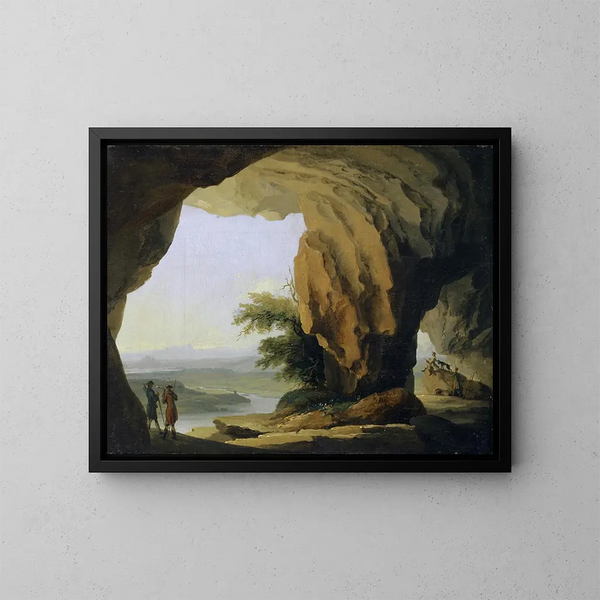 Landschap met de grot van Béat. - Caspar Wolf — ingelijst kunstwerk aan de muur