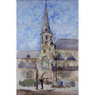 Cass Gilbert - A Market Day Church of St Jacques Ghent Belgium.webp