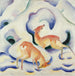 Hert in de sneeuw - Franz Marc — weergave van het kunstwerk