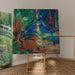Reproductie van het schilderij herten in het bos II - Franz Marc