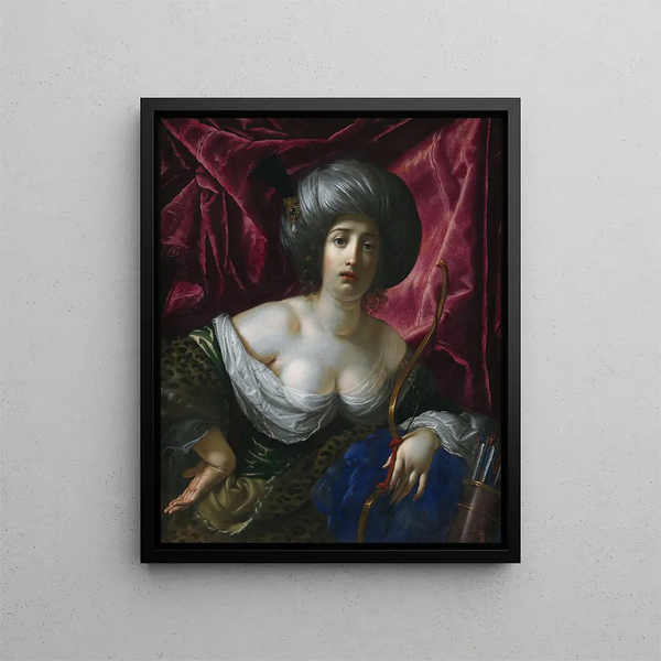Woman depicted as the goddess Diana - Cesare Dandini — framed artwork on a wall
