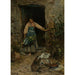 Reproductie van het schilderij Aan de keukendeur - Cesare Tiratelli