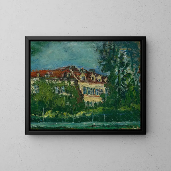 Landscape Painting with House - Chaïm Soutine — framed artwork on a wall