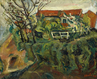 huizen in een landschap - Chaïm Soutine — weergave van het kunstwerk