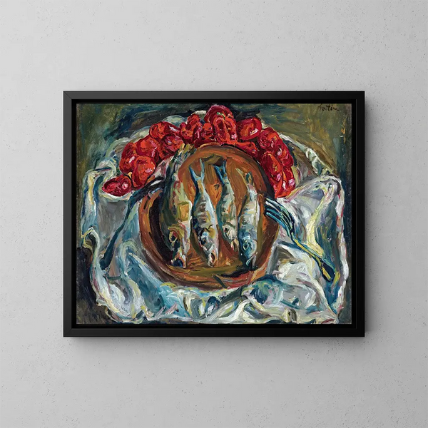 Fish and Tomatoes - Chaïm Soutine — framed artwork on a wall