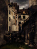 Oude Hôtel-Dieu Schilderij binnenplein Saint-Julien-le-Pauvre - Charles Alexis Apoil — weergave van het kunstwerk