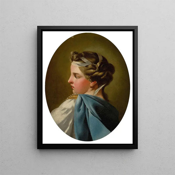 Portrait of a Lady - Charles André van Loo — framed artwork on a wall