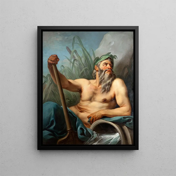 God of the River - Charles André van Loo — framed artwork on a wall