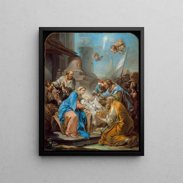 L'Adoration des Mages - Charles André van Loo — framed artwork on a wall