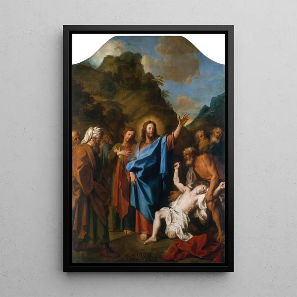 Christ healing a possessed man - Charles-Antoine Coypel — framed artwork on a wall