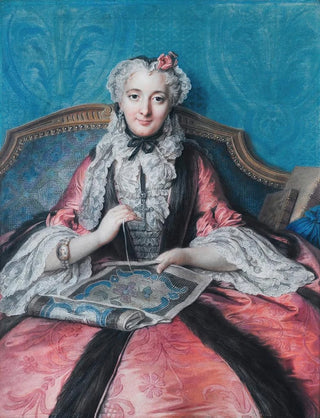 CharlesAntoine Coypel - Portrait of a woman sewing.webp