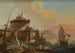 Sunset Harbor Scene - Charles-François Grenier de Lacroix — artwork view