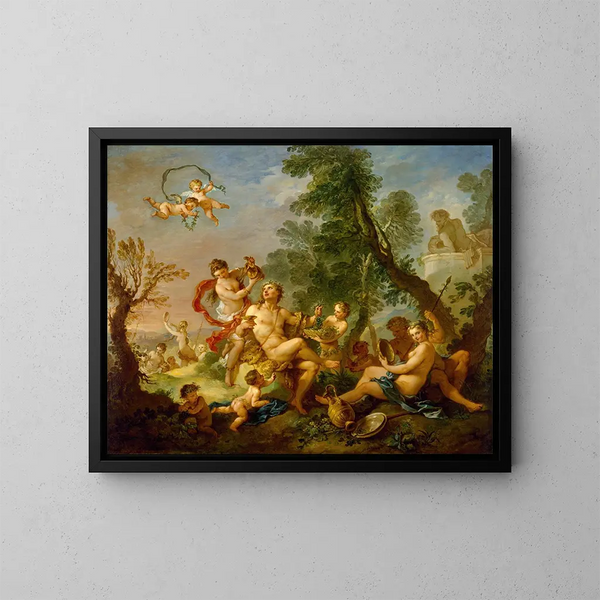 Bacchanale - Charles-Joseph Natoire — framed artwork on a wall