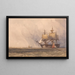 Coastal Scene with Ships - Charles Bentley — framed artwork on a wall