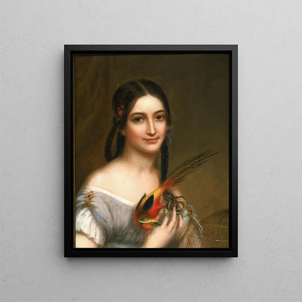 Mademoiselle Satterlee - Charles Bird King — framed artwork on a wall