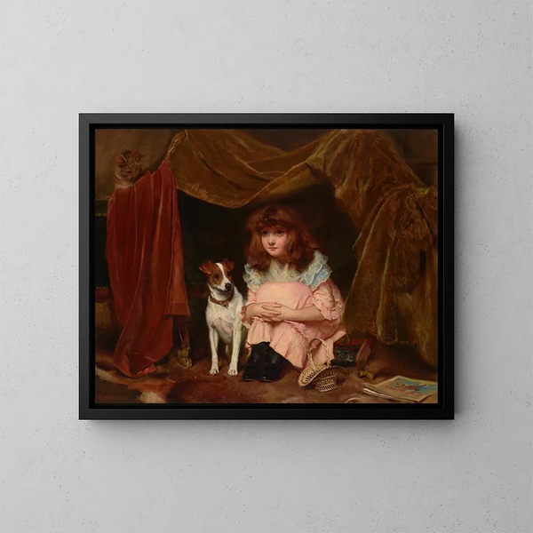 A wooden cabin - Charles Burton Barber — framed artwork on a wall