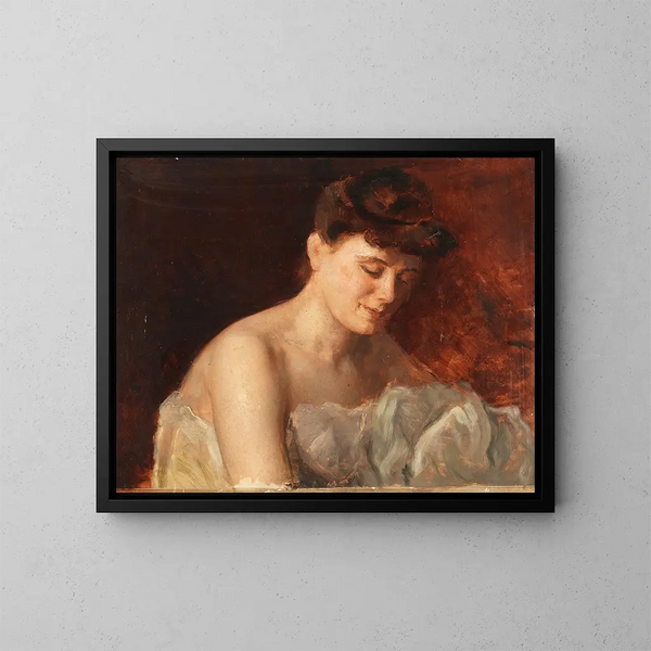 Study of a Female Portrait - Charles Chaplin — framed artwork on a wall