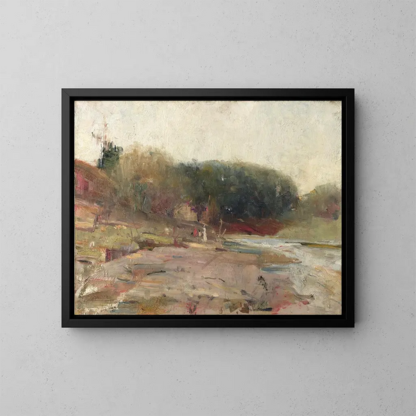 on the Yarra River near Heidelberg, Victoria - Charles Conder — framed artwork on a wall