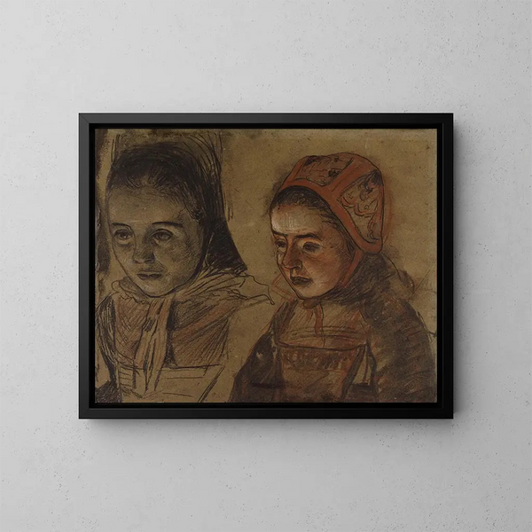 Breton Girl Painting - Charles Cottet — framed artwork on a wall