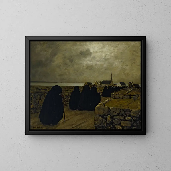Winter Low Tide Painting in Brittany - Charles Cottet — framed artwork on a wall
