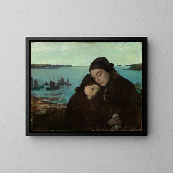Mourning in Ouessant - Charles Cottet — framed artwork on a wall