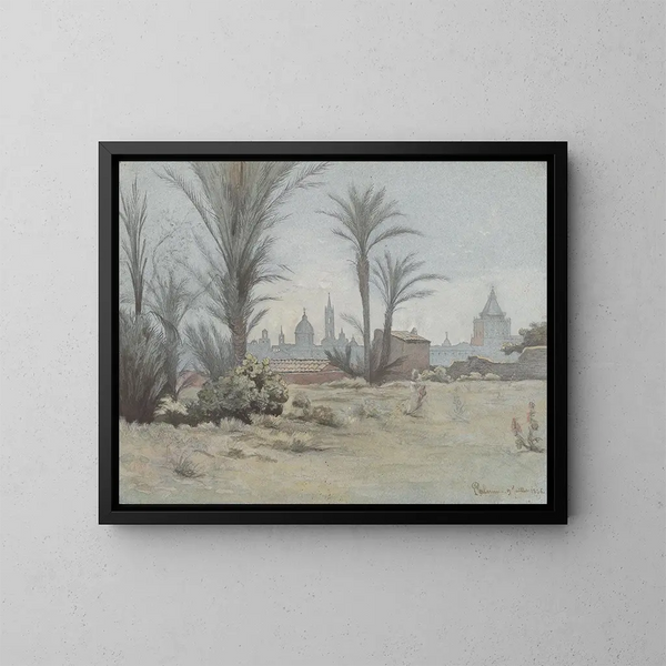 Uitzicht op Palermo - Charles Damour — ingelijst kunstwerk aan de muur