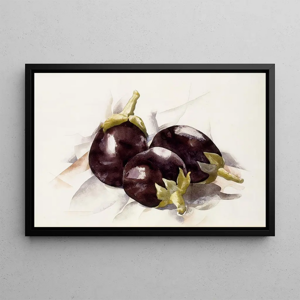 Aubergines - Charles Demuth — ingelijst kunstwerk aan de muur