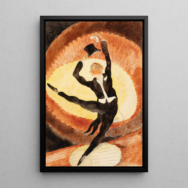 En vaudeville, acrobatische danser met hoge hoed - Charles Demuth — ingelijst kunstwerk aan de muur