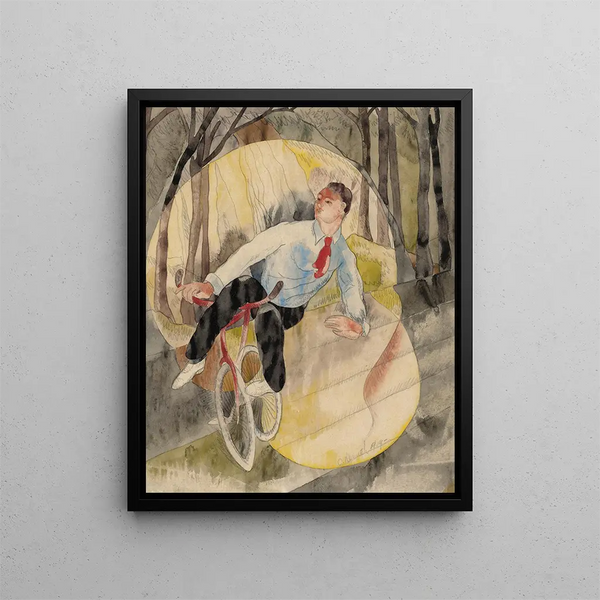 in Vaudeville de fietser - Charles Demuth — ingelijst kunstwerk aan de muur