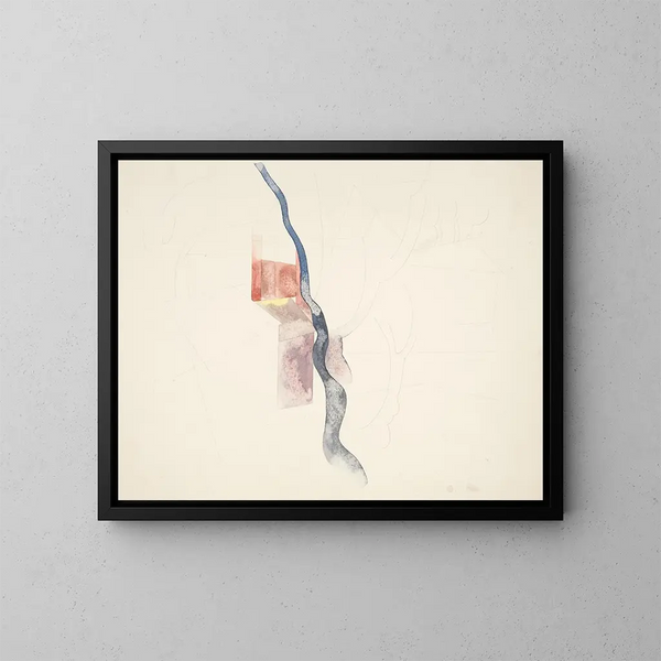 Abstraction d'arbre, étude probablement pour Cheminées rouges 1918 - Charles Demuth — ingelijst kunstwerk aan de muur
