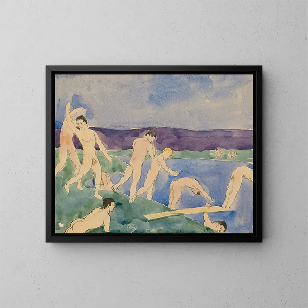 van Twaalf naakte jongens op het strand - Charles Demuth — ingelijst kunstwerk aan de muur