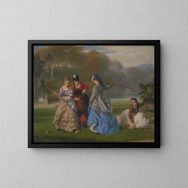 Croquet Players - Charles Édouard Boutibonne — framed artwork on a wall