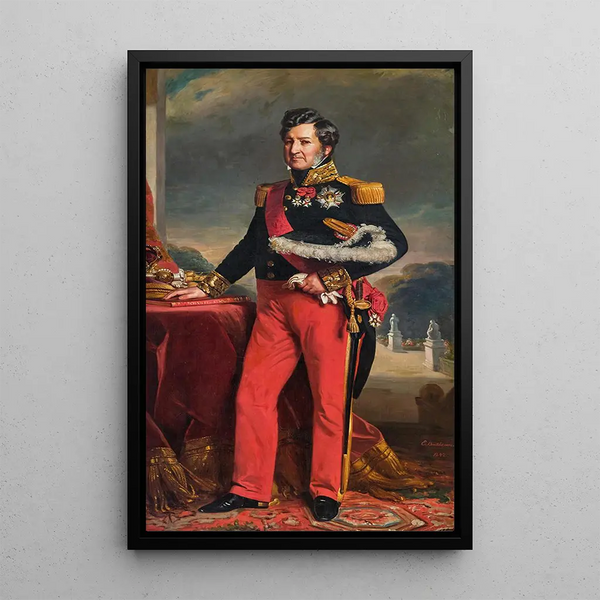 Portrait of the King of France Louis-Philippe d'Orléans Paris 1773-1850 Clermont House England - Charles Édouard Boutibonne — framed artwork on a wall