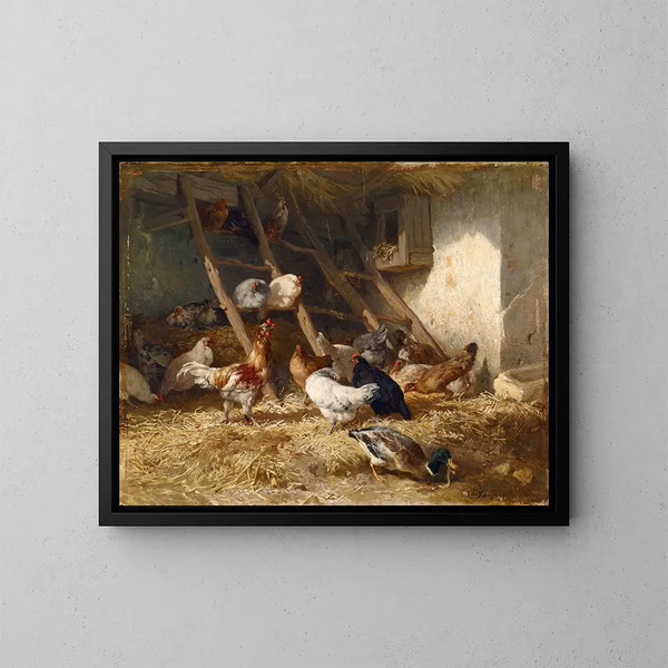 Poulettes - Charles Émile Jacque — framed artwork on a wall