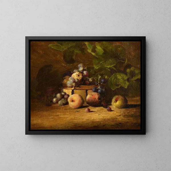 Still life with fruits - Charles Ethan Porter — framed artwork on a wall