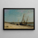 Boten aan de kust bij Étaples - Charles François Daubigny — ingelijst kunstwerk aan de muur