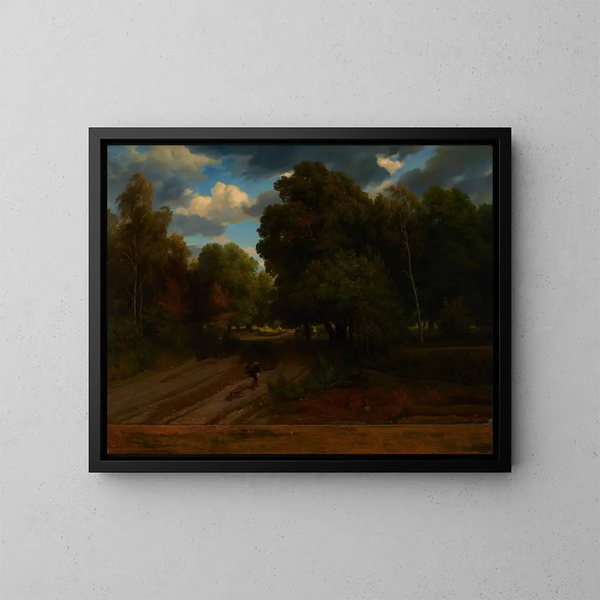 Het kruispunt van het adelaarsnest, Fontainebleau-bos - Charles François Daubigny — ingelijst kunstwerk aan de muur