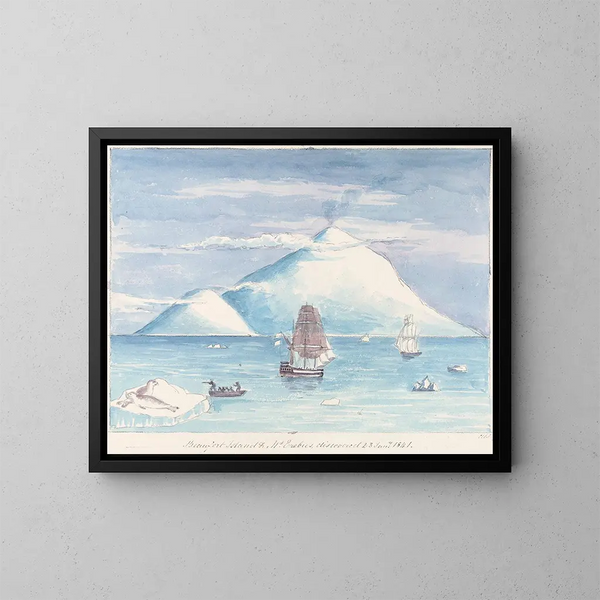 Île Beaufort, berg Érebus - Charles Hamilton Smith — ingelijst kunstwerk aan de muur