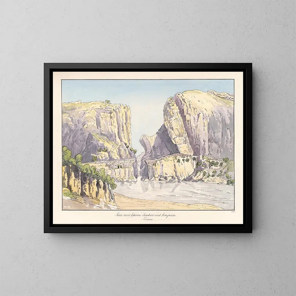 De rivier Irun tussen Lumbier en Sangüesa in Navarre - Charles Hamilton Smith — ingelijst kunstwerk aan de muur