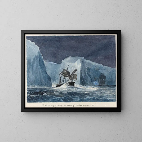 L'Erebus dat door de ijsbergketen vaart - Charles Hamilton Smith — ingelijst kunstwerk aan de muur