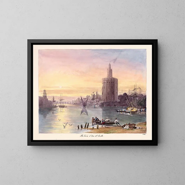 La Tour d'Or à Séville - Charles Hamilton Smith — ingelijst kunstwerk aan de muur