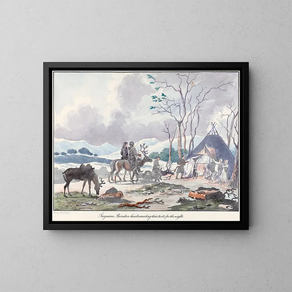 Rensenkampers Tongus opzetten voor de nacht - Charles Hamilton Smith — ingelijst kunstwerk aan de muur