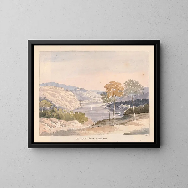 Uitzicht op de Douro bij Porto - Charles Hamilton Smith — ingelijst kunstwerk aan de muur